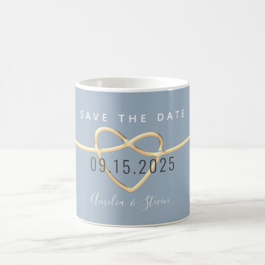 Dusty Blue Wedding speichert die Date Coffee Tasse (Mittel)