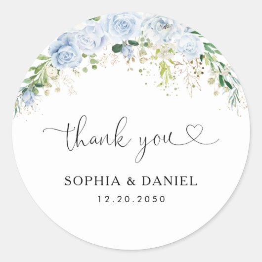 Dusty Blue Wedding Sticker (Vorderseite)
