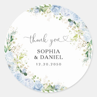 Dusty Blue Wedding Sticker