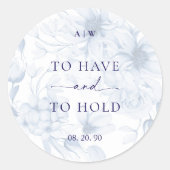 Dusty Blue Wedding Sticker - HABEN UND HALTEN (Vorderseite)