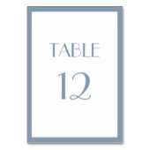 Dusty Blue Wedding Table Card Tischnummer (Vorderseite)