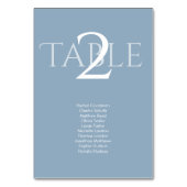 Dusty Blue | Wedding Table Number Seating Chart Tischnummer (Vorderseite)