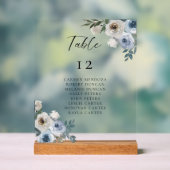 Dusty Blue Wedding Table Seating Chart Acrylschild (Neutral)