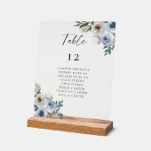 Dusty Blue Wedding Table Seating Chart Acrylschild (Winkel)
