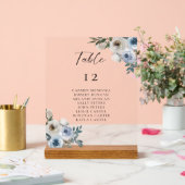 Dusty Blue Wedding Table Seating Chart Acrylschild (Hochzeit)