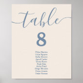 Dusty Blue Wedding Table Seekarten Poster (Vorne)