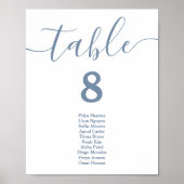 Dusty Blue Wedding Table Seekarten Poster (Vorne)