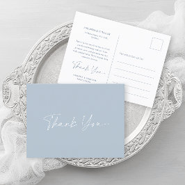 Dusty Blue Wedding Thank You Card  Ankündigungspostkarte