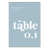 Dusty Blue Wedding Tischnummer (Vorderseite)