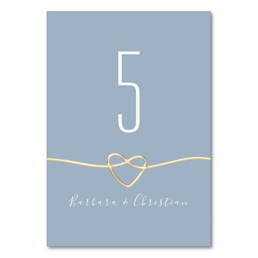 Dusty Blue Wedding Tischnummer (Rückseite)