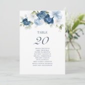 Dusty Blue Wedding Tischnummer 20 Sitzplan (Stehend Vorderseite)