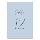 Dusty Blue Wedding Tischnummer Card (Vorderseite)