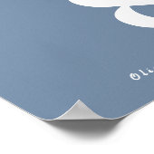 Dusty Blue Wedding Tischnummer Poster (Ecke)