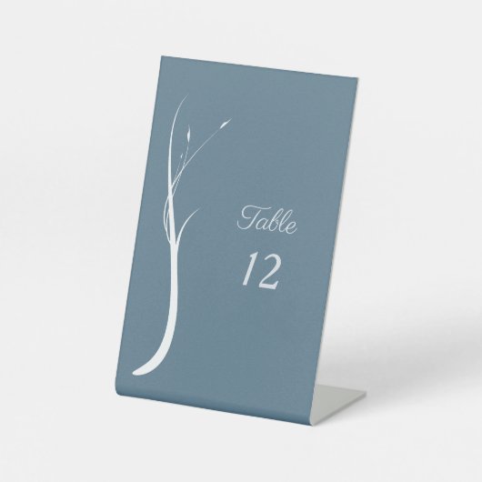 Dusty Blue Wedding Tischnummern Pedestal Sign Sockelschild (Vorderseite)