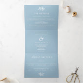 Dusty Blue Wedding Tri-Fold Einladungen UAWG (Innenseite)