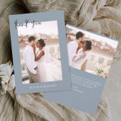 Dusty Blue Wedding Vielen Dank Foto Minimalistisch Dankeskarte