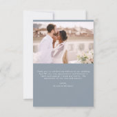 Dusty Blue Wedding Vielen Dank Foto Minimalistisch Dankeskarte (Rückseite)