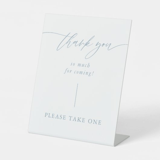 Dusty Blue Wedding Vielen Dank für Ihr Interesse Sockelschild (Vorderseite)