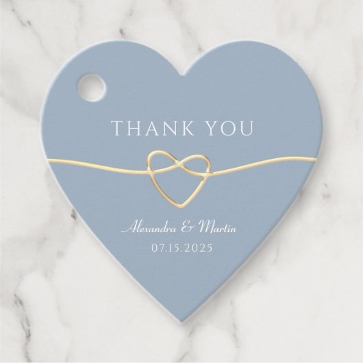 Dusty Blue Wedding Vielen Dank Geschenkanhänger (Vorderseite)