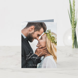 Dusty Blue Wedding Vielen Dank, Ihr handgeschriebe Dankeskarte