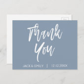 Dusty Blue Wedding Vielen Dank Postkarte (Vorne/Hinten)