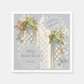 Dusty Blue Wedding Vintag Ephemera Serviette (Vorderseite)