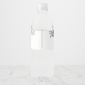Dusty Blue Wedding Water Bottle Labels Wasserflaschenetikett (Rückseite)