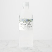 Dusty Blue Wedding Water Bottle Labels Wasserflaschenetikett (Vorderseite)