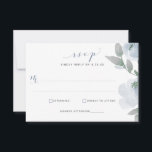 Dusty Blue Wedding Watercolor Soft Floral RSVP Karte<br><div class="desc">Dusty Blue Soft Watercolor Floral Wedding RSVP / Response Card: Dieses schöne Design mit weichen, fließenden Aquarellfarben-Blume in staubblau / blau-grau mit grauen Blätter und Weinreben. Es ist gepaart mit einem modernen, lockeren Kalligraphie-Schriftart. Der Rücken hat einen grauen Aquarell mit Ihren Namen und eine süße Botschaft an Ihre Gäste. Sie...</div>