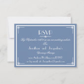 Dusty Blue Wedding Website E-Mail RSVP Karte (Vorderseite)