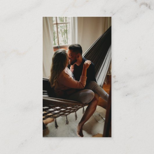 Dusty blue Wedding Website QR Code Photo Rsvp    Begleitkarte (Rückseite)