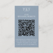 Dusty blue Wedding Website QR Code Photo Rsvp    Begleitkarte (Vorderseite)