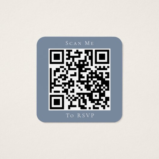 Dusty Blue Wedding Website QR Code UAWG (Rückseite)