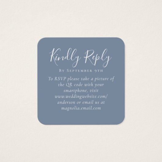 Dusty Blue Wedding Website QR Code UAWG (Vorderseite)