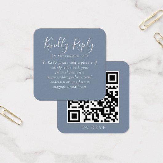 Dusty Blue Wedding Website QR Code UAWG (Büro)