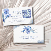 Dusty Blue Wedding Website & QR Code Wedding RSVP Begleitkarte