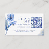 Dusty Blue Wedding Website & QR Code Wedding RSVP Begleitkarte (Vorderseite)