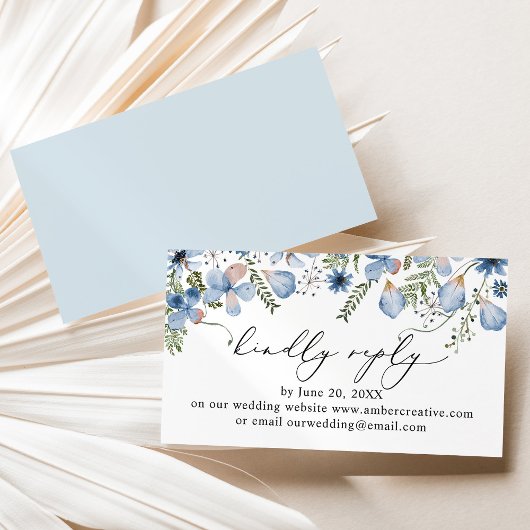 Dusty Blue Wedding Website UAWG Enclosure Card Visitenkarte