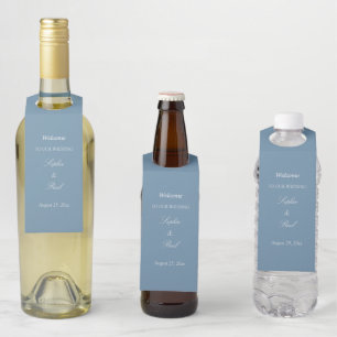 Dusty Blue Wedding Welcome Flasche Hanger Tags Flaschenanhänger