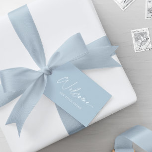 Dusty Blue Wedding Welcome Tag - Elegante Gefallen Geschenkanhänger