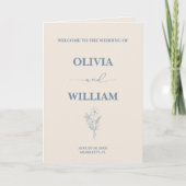 Dusty Blue Wedding Wildblume Programm (Vorderseite)
