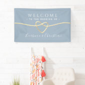 Dusty Blue Wedding Willkommen Banner (Insitu)