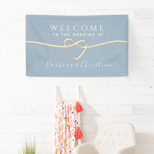 Dusty Blue Wedding Willkommen Banner (Insitu)