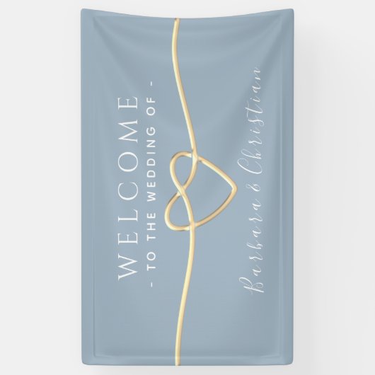 Dusty Blue Wedding Willkommen Banner (Vertikal)