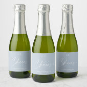Dusty Blue Wedding Wine Fevor Label - "Cheers" Schaumweinetikett (Flaschen)