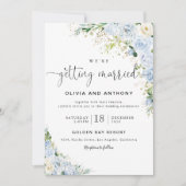 Dusty Blue Wedding Zeremonie Einladung (Vorderseite)