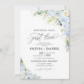 Dusty Blue Wedding Zeremonie Einladung (Vorderseite)