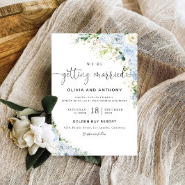 Dusty Blue Wedding Zeremonie Einladung