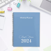 Dusty Blue Weekly Monthly Business Planner Planer
