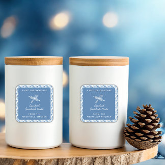 Dusty Blue Weihnachtsgeschenk Quadratischer Aufkleber